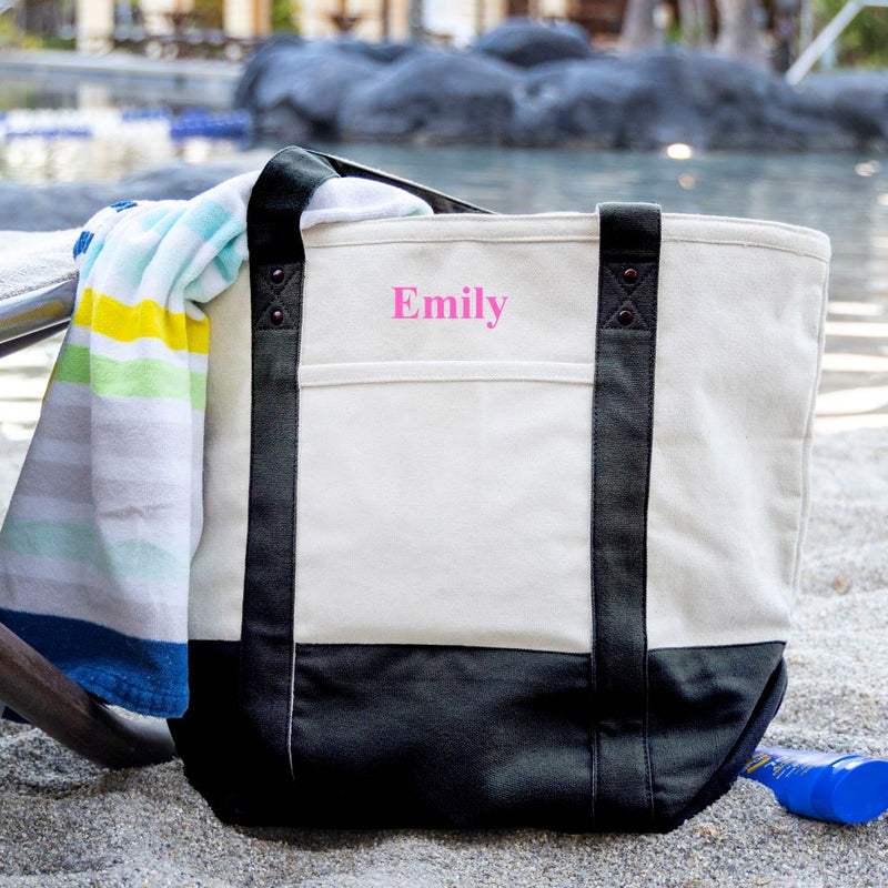Personalized Tote Bags - Zippered - Seaside