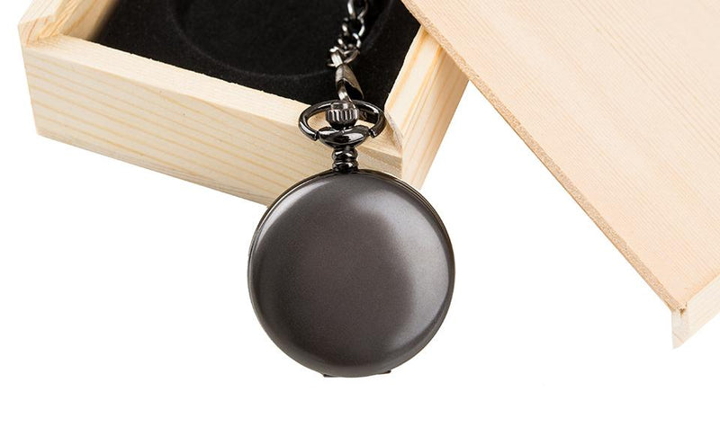 Personalized Pocket Watch - Gunmetal - 1.5" Diameter