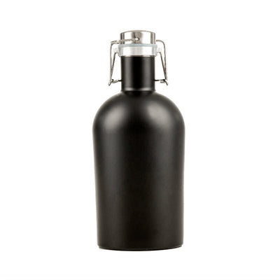 Personalized Patriotic Matte Black Beer Growler - 64 oz.