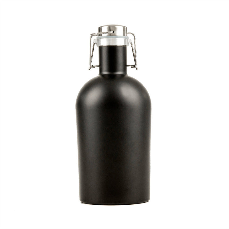 Personalized Patriotic Matte Black Beer Growler - 64 oz.