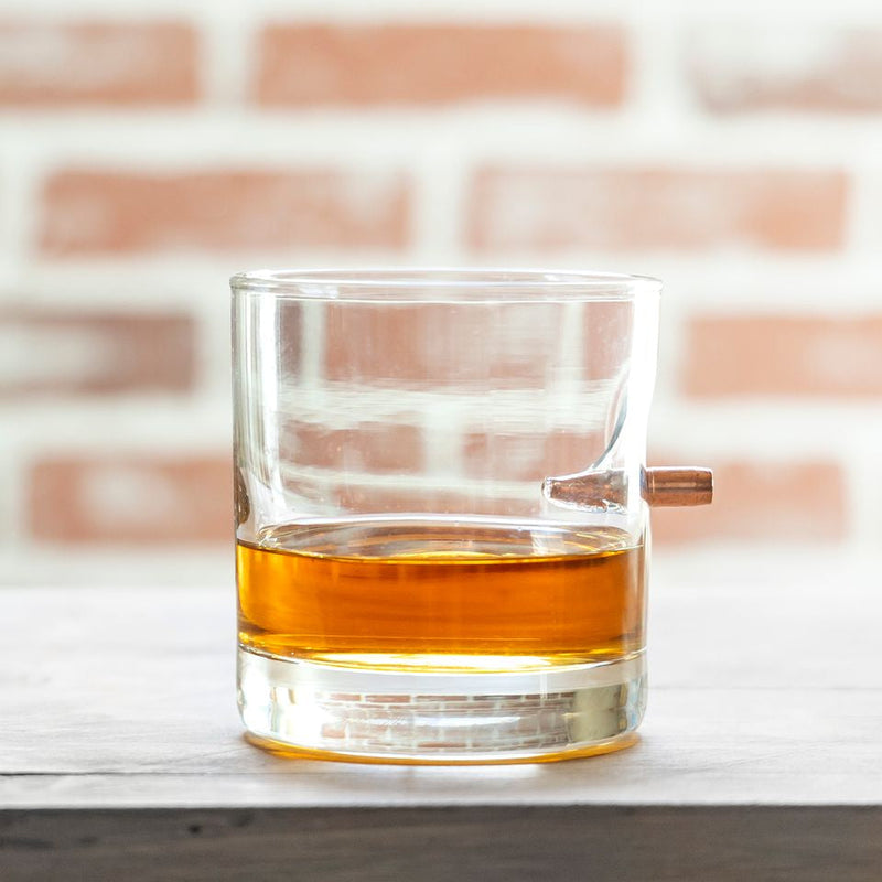 Personalized Patriotic Bullet Whiskey Glass - Lowball Whiskey Glass