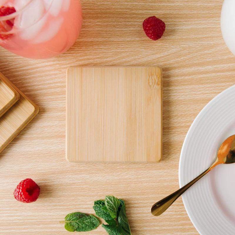 Personalized Bamboo Coasters - Floral Designs