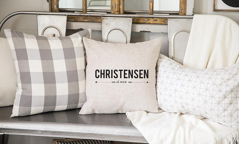 Personalized Farmhouse Style Throw Pillow Covers