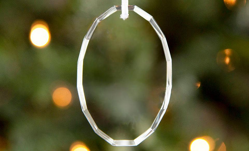 Personalized Oval-Shaped Crystal Ornaments