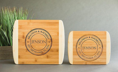 Personalized Bamboo Cutting Board 8.5x11 (Rounded Edge) – 12 Designs