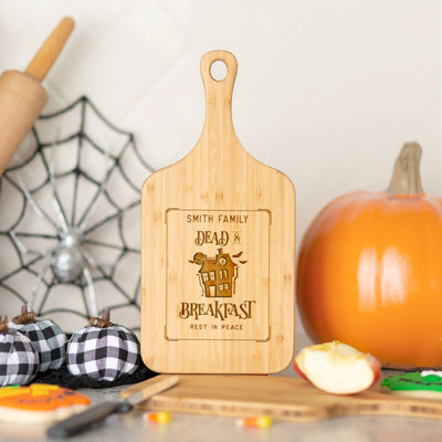 Personalized Halloween Handled Bamboo Cutting Boards
