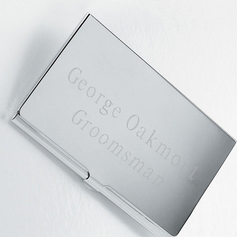 Personalized Silver Plated Business Card Holder - - JDS