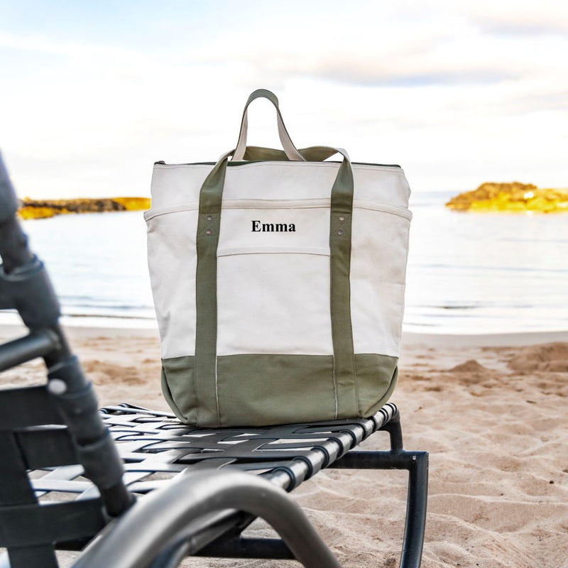 Personalized Tote Bags - Zippered - Seaside