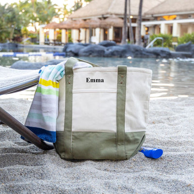 Personalized Tote Bags - Zippered - Seaside