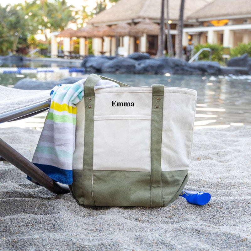 Personalized Tote Bags - Zippered - Seaside
