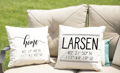 Personalized Location Throw Pillow Covers