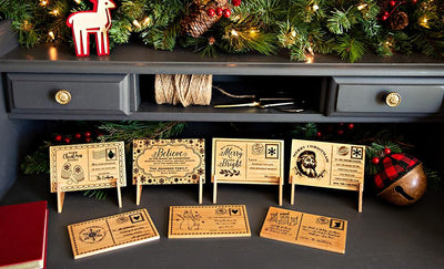 Personalized Wooden Christmas Postcards