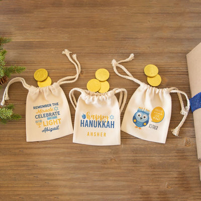 Personalized Hanukkah Gelt Bags