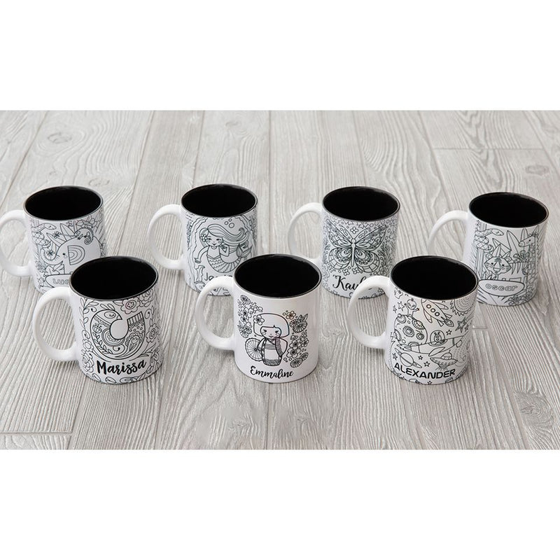 Personalized Coloring Mugs (Markers not included)