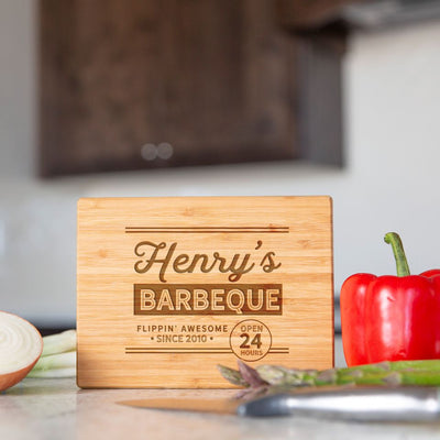 Personalized 6x8 Single Tone BBQ Cutting Board