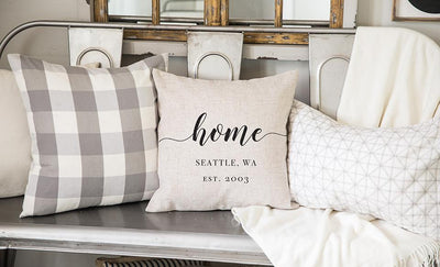 Personalized Farmhouse Style Throw Pillow Covers