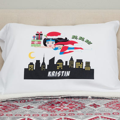 Personalized Christmas Girl Superhero Pillowcases