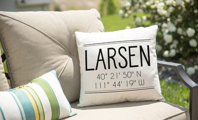 Personalized Location Throw Pillow Covers