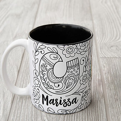 Personalized Coloring Mugs (Markers not included)
