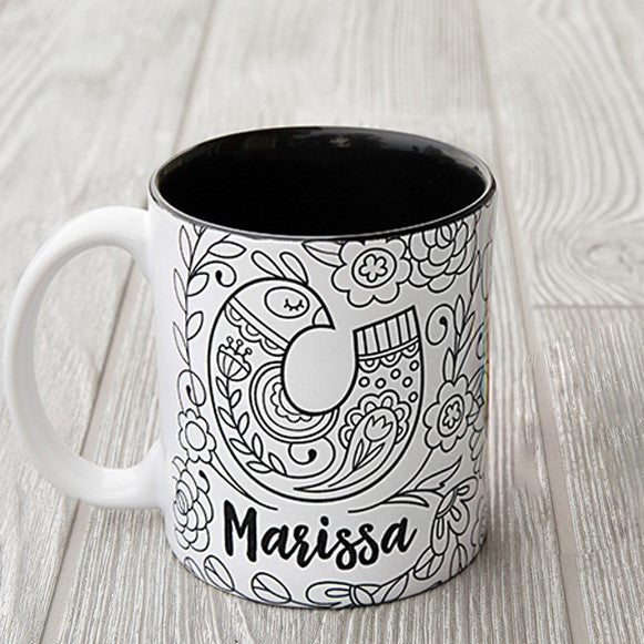 Personalized Coloring Mugs (Markers not included)