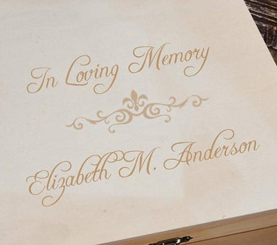 Personalized Wooden Keepsake Box - In Loving Memory