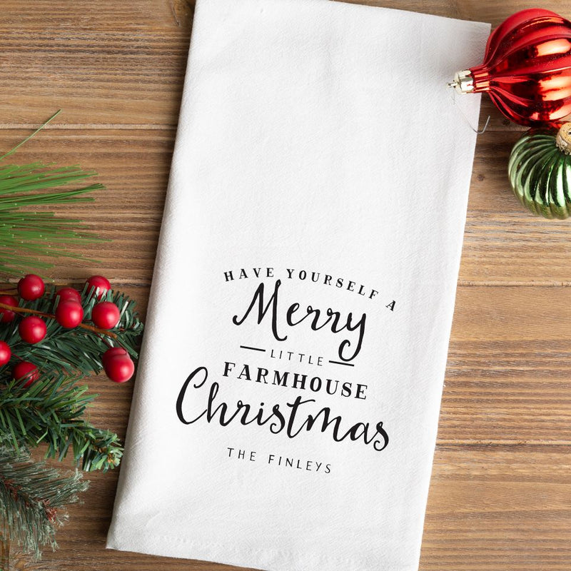 Personalized Farmhouse Christmas Tea Towels