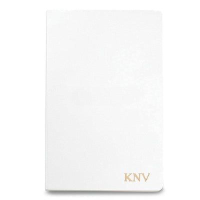 Personalized Moleskine® Notebook – Matte White - Gold - JDS