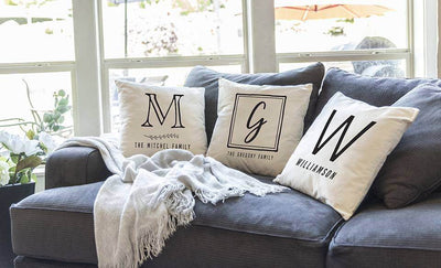 Personalized Monogram Throw Pillow Covers