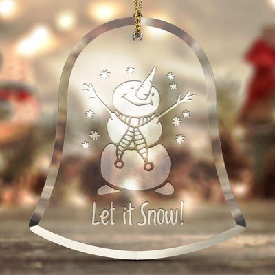 Personalized Christmas Beveled Glass Ornament - Bell Shape