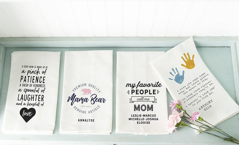 Personalized I Love You Mom Tea Towels