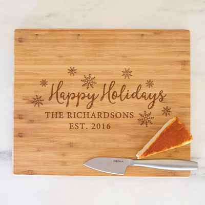 Personalized Holiday 11x13 bamboo Cutting  Boards