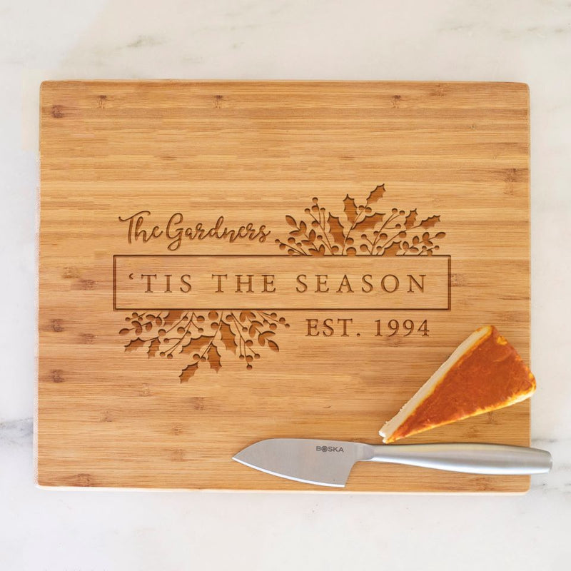 Personalized Holiday 11x13 bamboo Cutting  Boards
