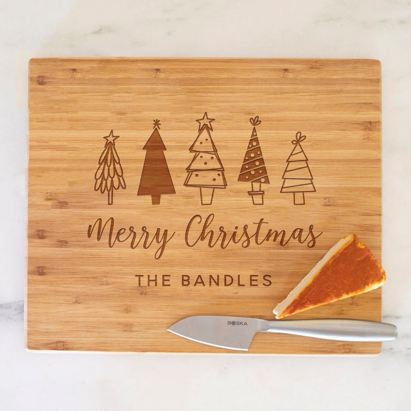 Personalized Holiday 11x13 bamboo Cutting  Boards