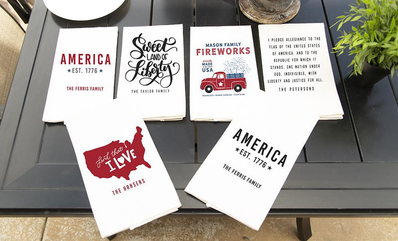 Personalized Patriotic Tea Towels