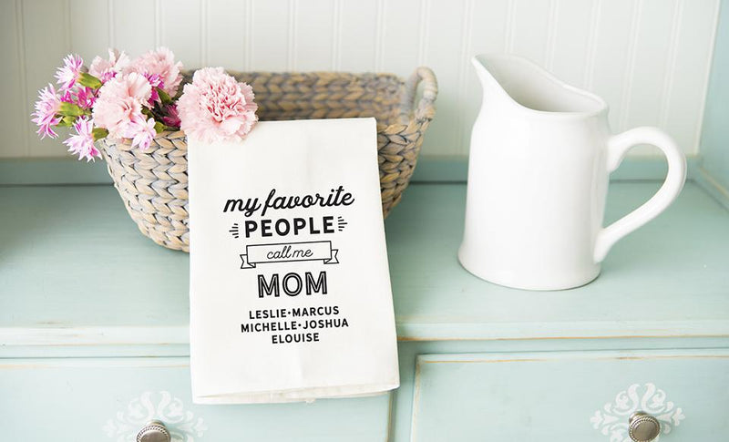 Personalized I Love You Mom Tea Towels