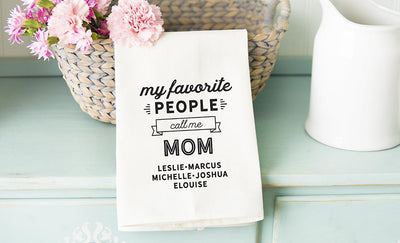Personalized I Love You Mom Tea Towels