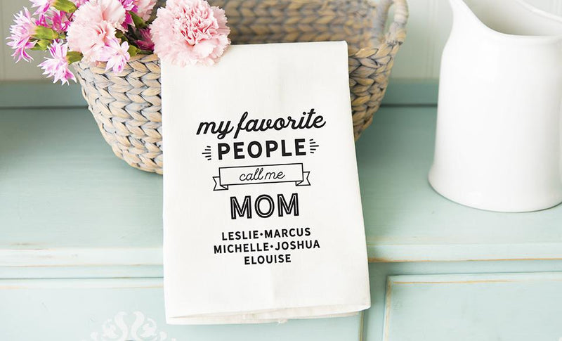 Personalized I Love You Mom Tea Towels