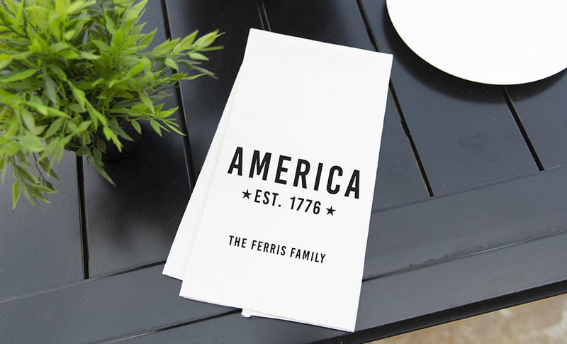 Personalized Patriotic Tea Towels