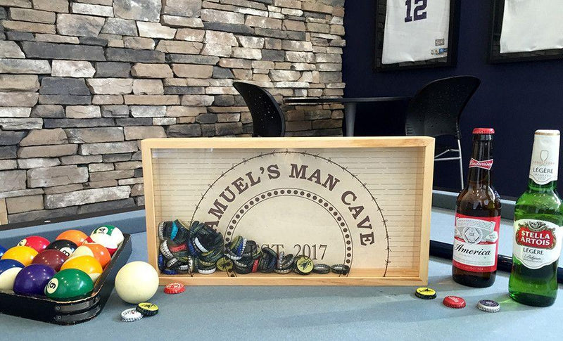 Personalized Beer Bottle Cap Shadow Box - Large