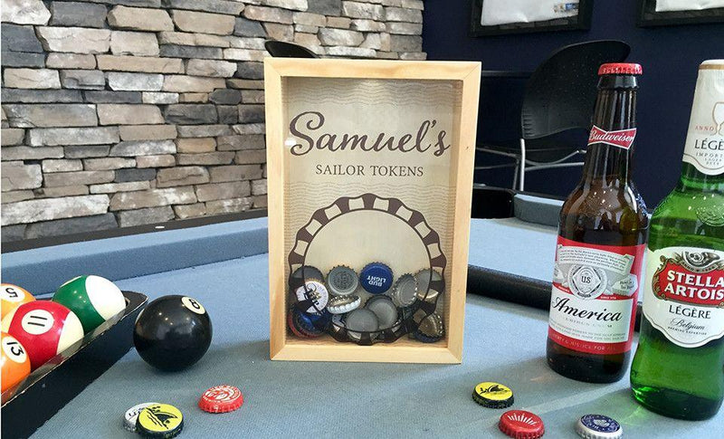 Personalized Beer Bottle Cap Shadow Box - Small