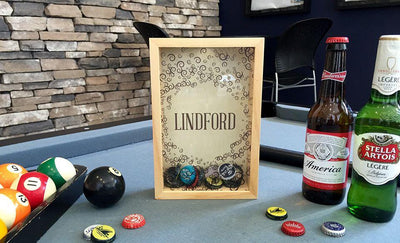 Personalized Beer Bottle Cap Shadow Box - Small