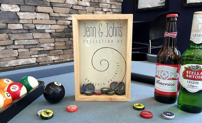 Personalized Beer Bottle Cap Shadow Box - Small
