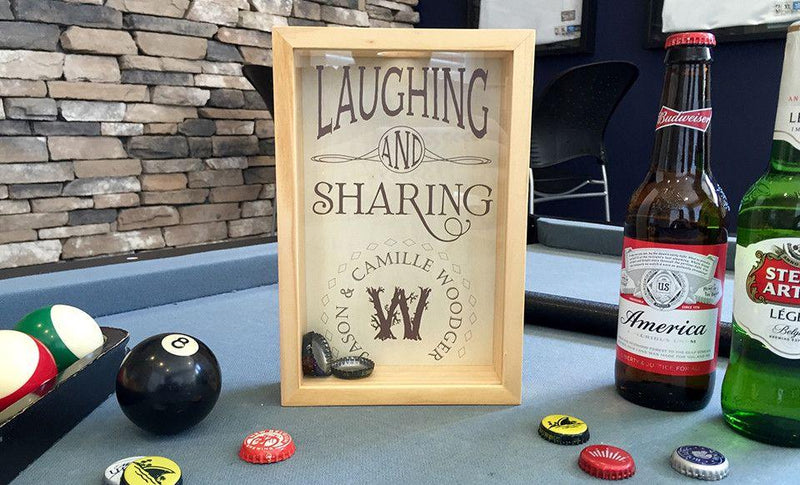 Personalized Beer Bottle Cap Shadow Box - Small