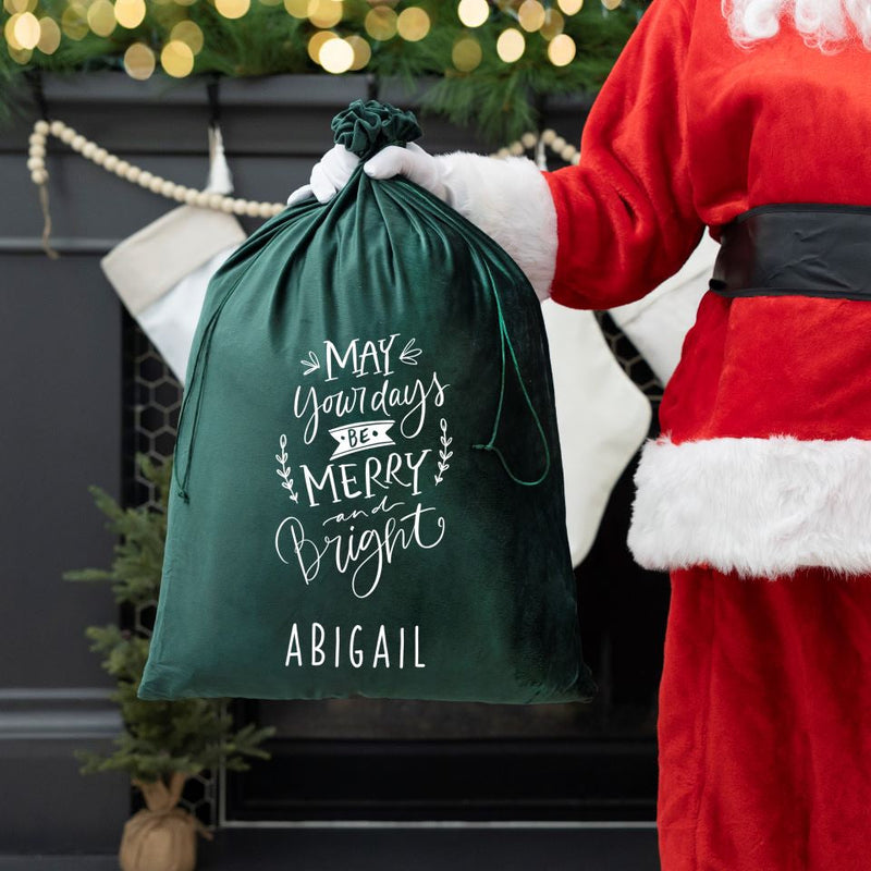 Personalized Christmas Santa Bags (Velvet)