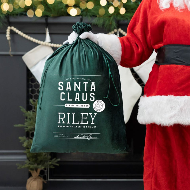 Personalized Christmas Santa Bags (Velvet)