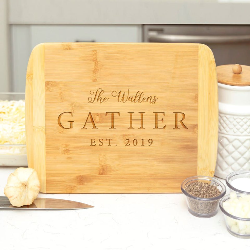 Personalized Holiday Bamboo Cutting Boards - Rounded Edge