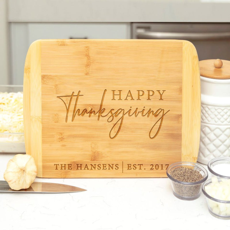 Personalized Holiday Bamboo Cutting Boards - Rounded Edge