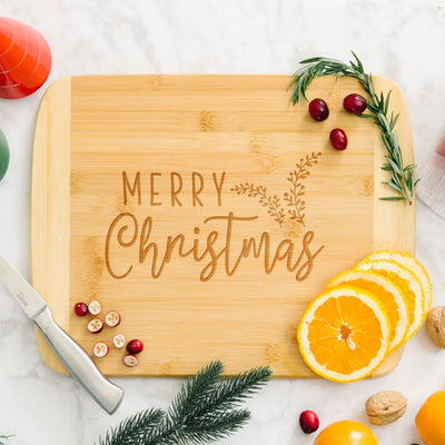 Personalized Holiday Bamboo Cutting Boards - Rounded Edge