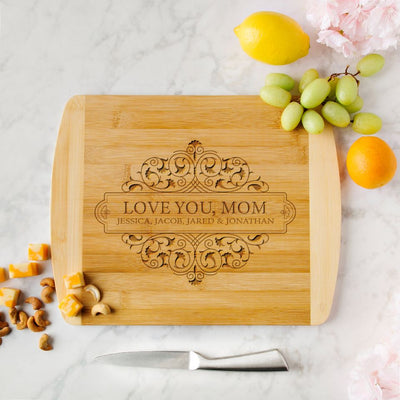 Personalized Bamboo Cutting Board 11x14 (Rounded Edge) – Mother's Day