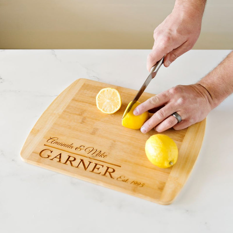 Personalized Bamboo Cutting Board 11x14 (Rounded Edge) – 12 Designs